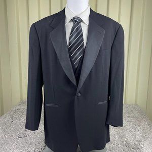 Vestimenta 2-Piece Suit Jacket Men's Size 40R Black Wool with Vest Made in Italy